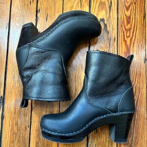 No. 6 Black Leather Ankle Booties